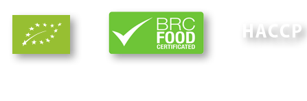 Certificates: PL-EKO-04 EU Agriculture, BRC Food, HACCP