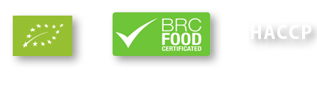 Certyfikaty: PL-EKO-04 Rolnictwo EU, BRC Food, HACCP